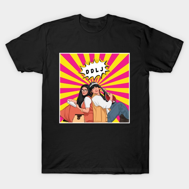 DILWALE DULHANIYA LE JAYENGE l DDLJ I Shahrukh Khan I Bollywood l Pop Art T-Shirt by Swag Like Desi